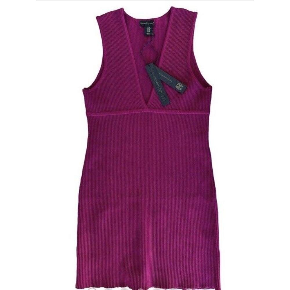 House of Harlow 1960 DRESS RIBBED KNIT SWEATER DRESS MAGENTA NWOT Size M